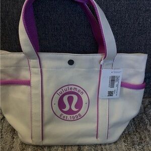 lululemon athletica White and Pink Tote